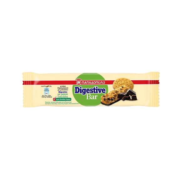 Digestive Bar mit Dunkelschokolade Zuckerfrei (28g) Papadopoulou - Araxxon